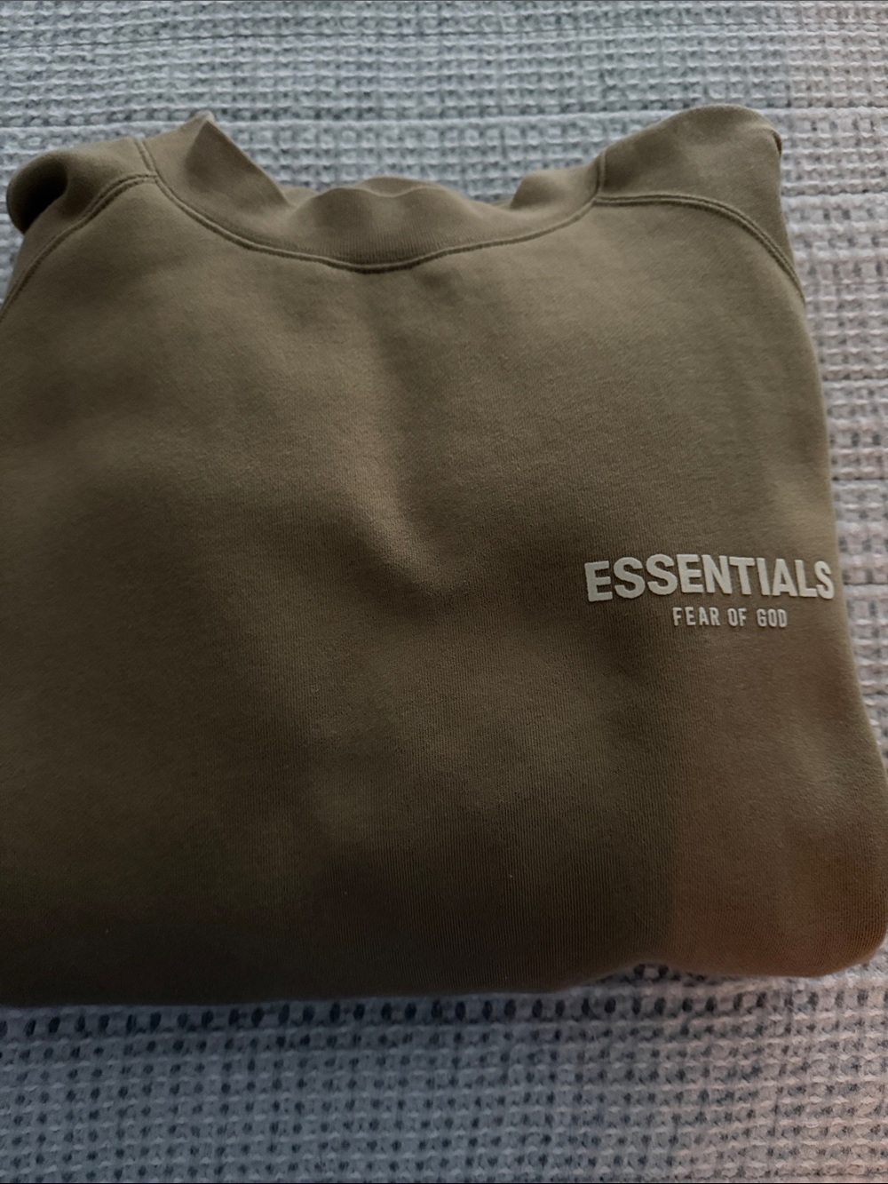 Fear of God Essentials Olive Green Crewneck Sweatshirt
